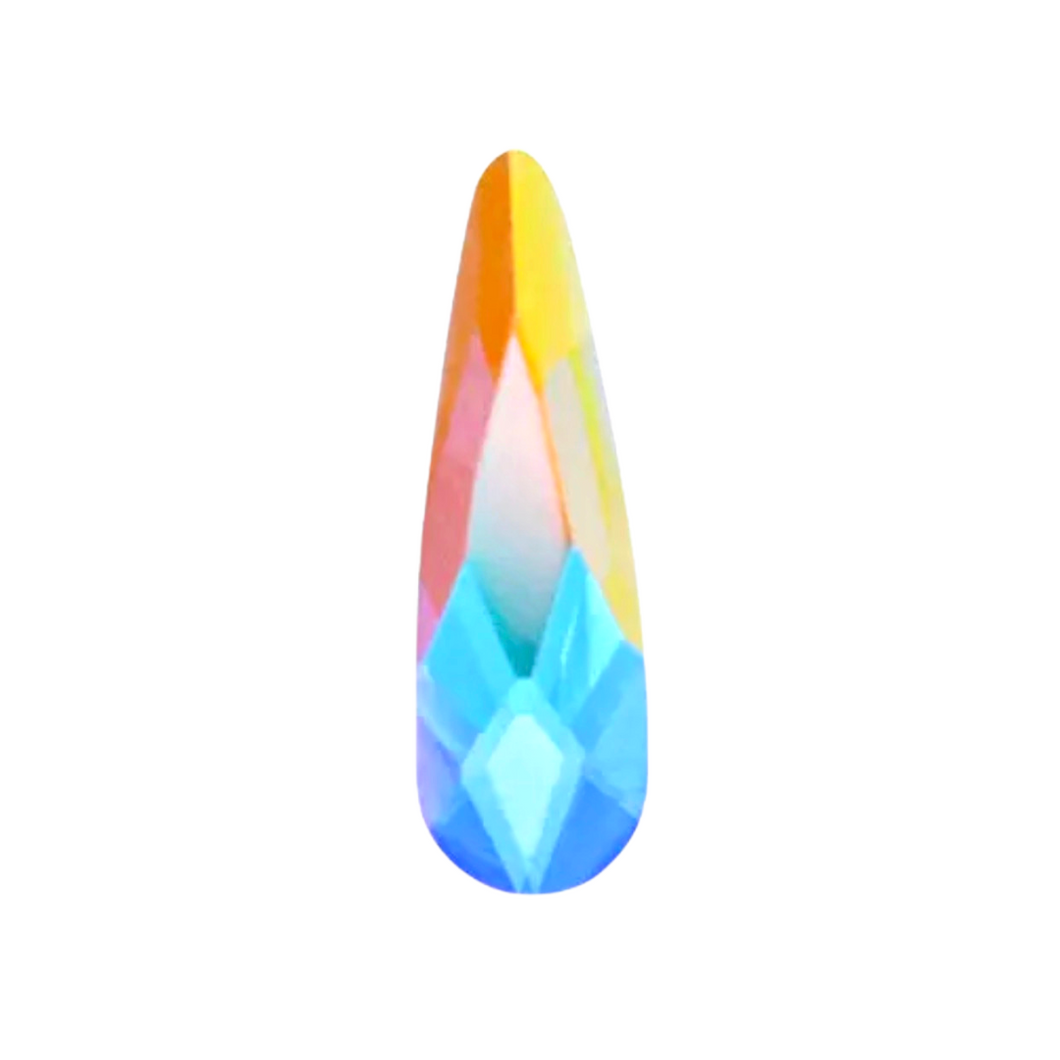 Raindrop Shaped Flat Back Crystal AB